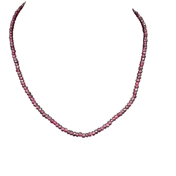 NWT Garnet Faceted Beaded Necklace Bohemian Boho Natural - Picture 2 of 6